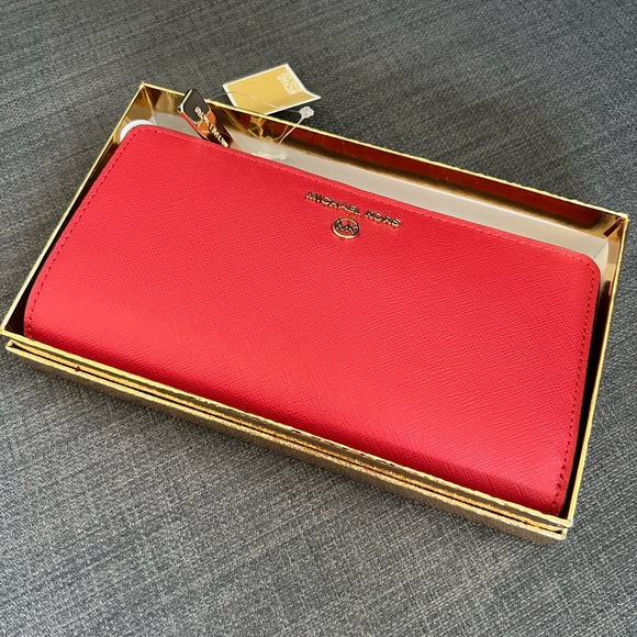 NWT MICHAEL KORS JET SET CHARM LARGE TOP ZIP CONTINENTAL WALLET CASE - Picture 5 of 6